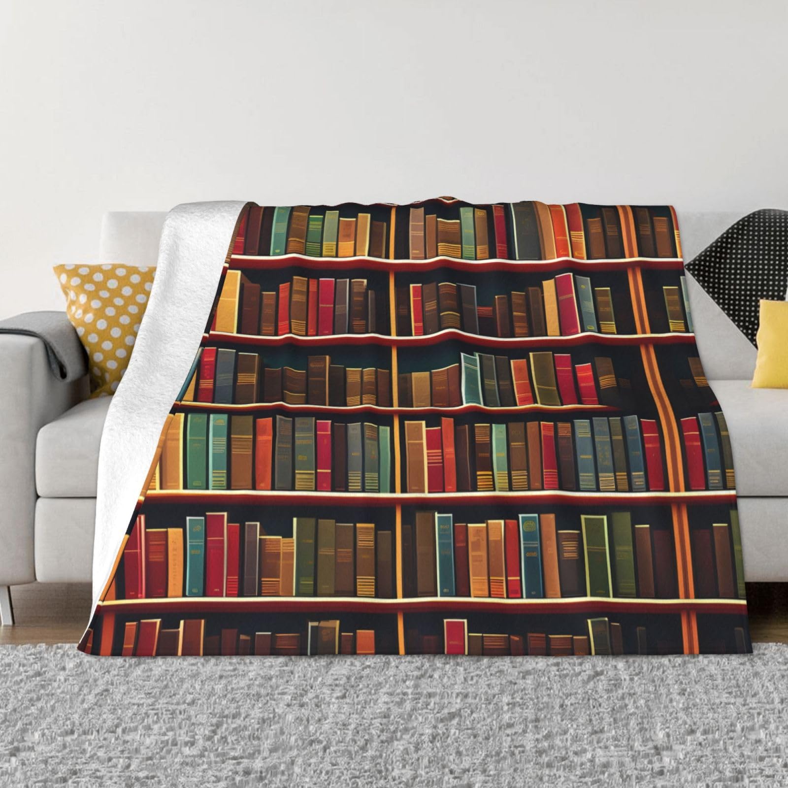 Couverture polaire en flanelle bibliothèque pour vos soirées lecture au lit