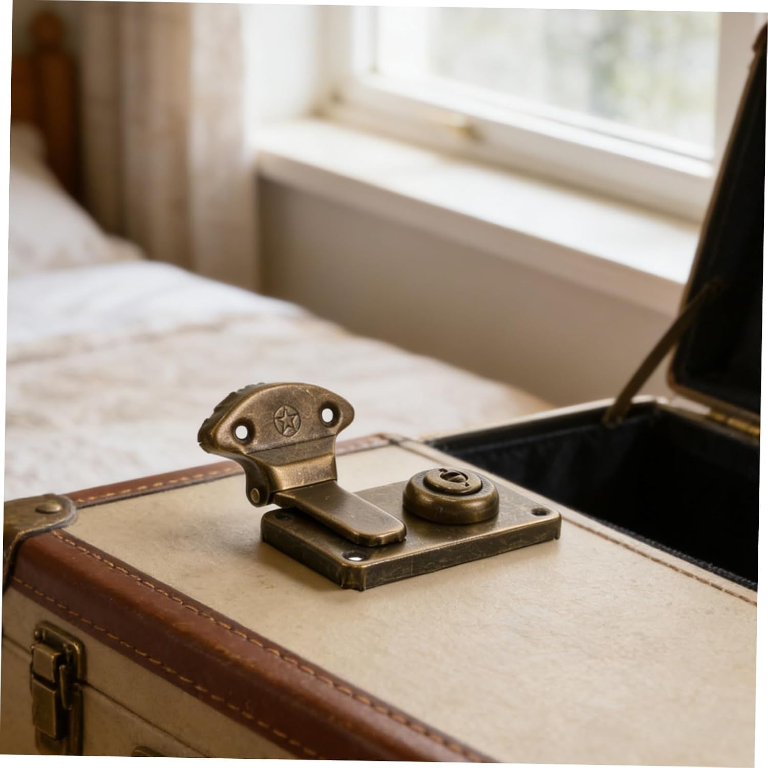 Luggage Locks with Dual Security Mechanism Antique Style 6pcs Iron and Multi-Purpose Decoration, Retro Metal Toggle Latch for Wooden Case, Toolbox, and Daily Commutes