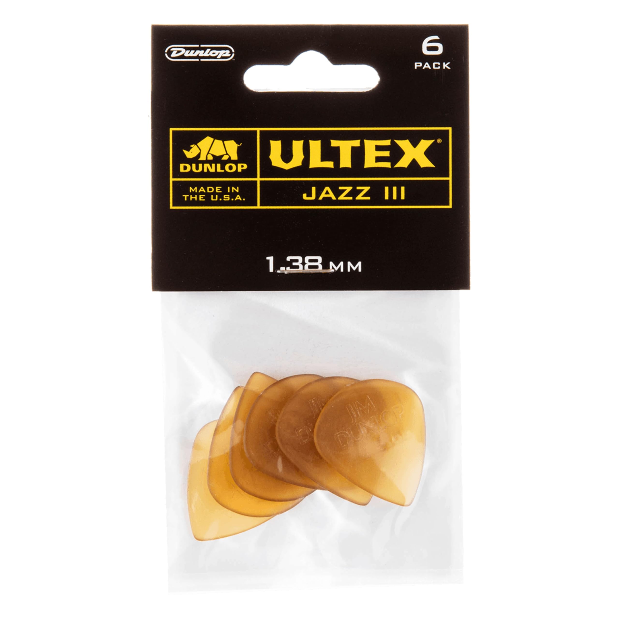 Dunlop 427P Ultex® Jazz III, 1.38mm, 6/Player's Pack