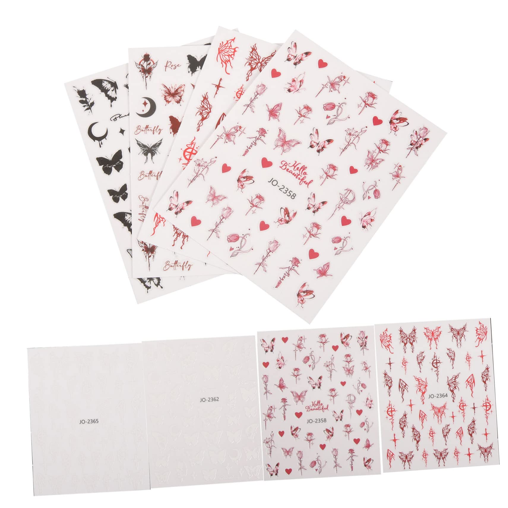 5 Set Adesivo A Farfalla Scuro Gel Nail Stickers Gel Nails Stickers Adesivi Decorativi Unghie Foil Unghie Etichetta Carino Uv Adesivi Per Unghie Decalcomanie Per Unghie 12 Fogli*5