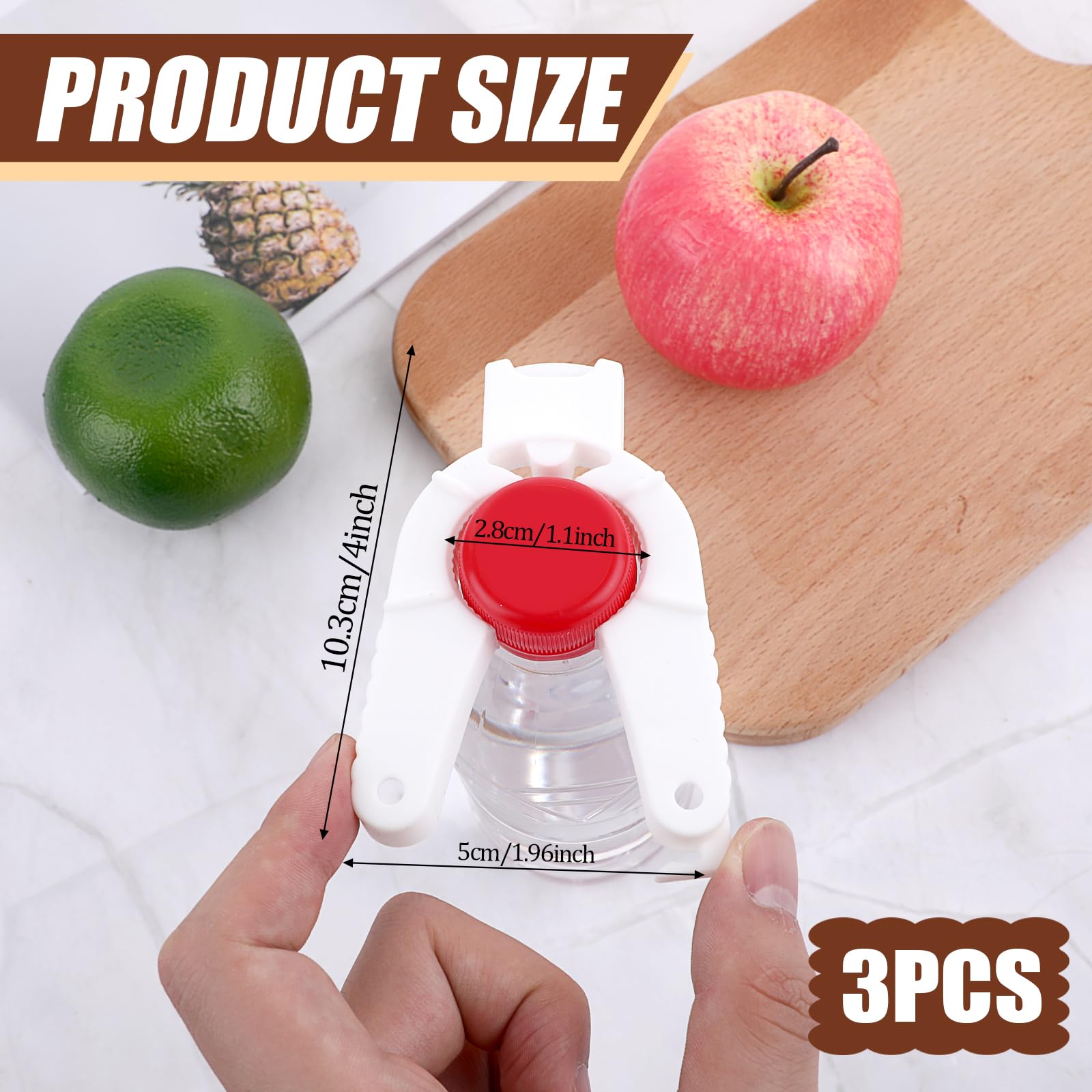 Thinp 3 Pack Water Bottle Opener,Plastic Opener Pop White - View #4