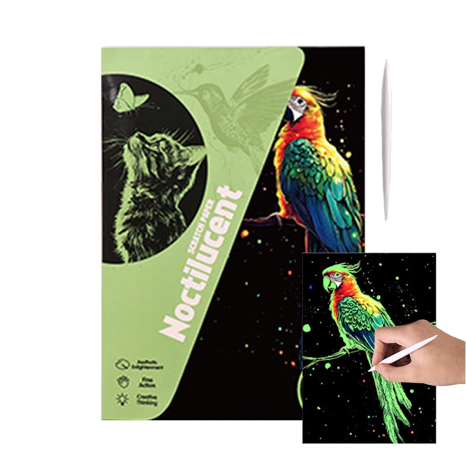 Papier à gratter pour , lot de 4 grattoirs faits à la main | Fournitures d'art artisanal, dessin à colorier A4, de cartes de , pai Papier à gratter pour , lot de 4 grattoirs faits à la main | Fournitures d'art artisanal, dessin à colorier A4, de cartes de , pai