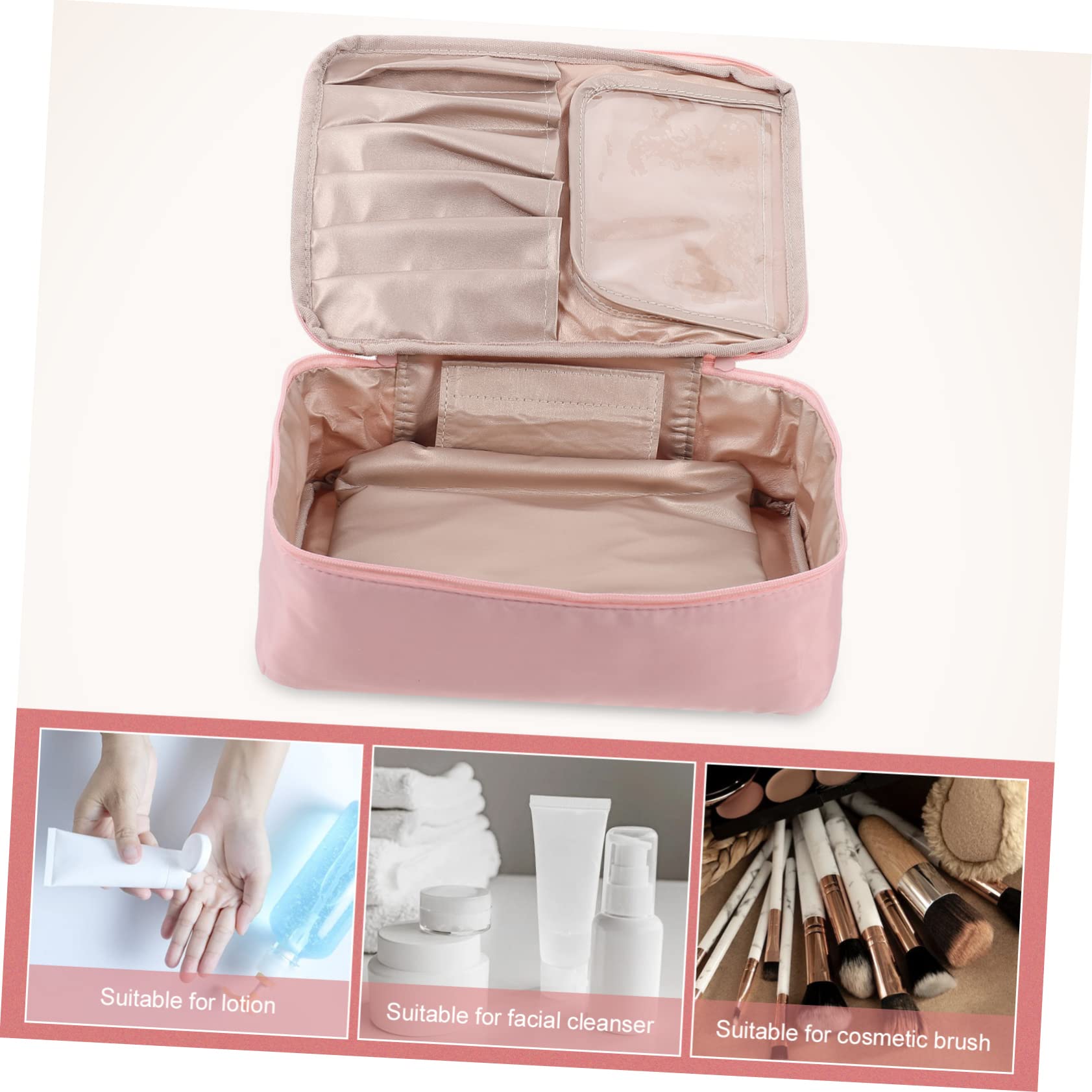 Beavorty 3piezas Bolsa De Cosméticos Grande y Elegante Neceser De Viaje Multifuncional para Maquillaje Accesorios y Joyas Organizador De Viaje