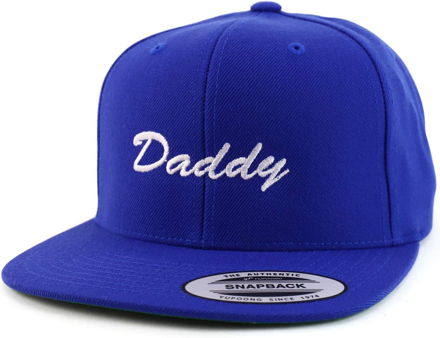 Trendy Apparel Shop Flexfit Daddy Script Font Embroidered Structured Flatbill Snapback Cap