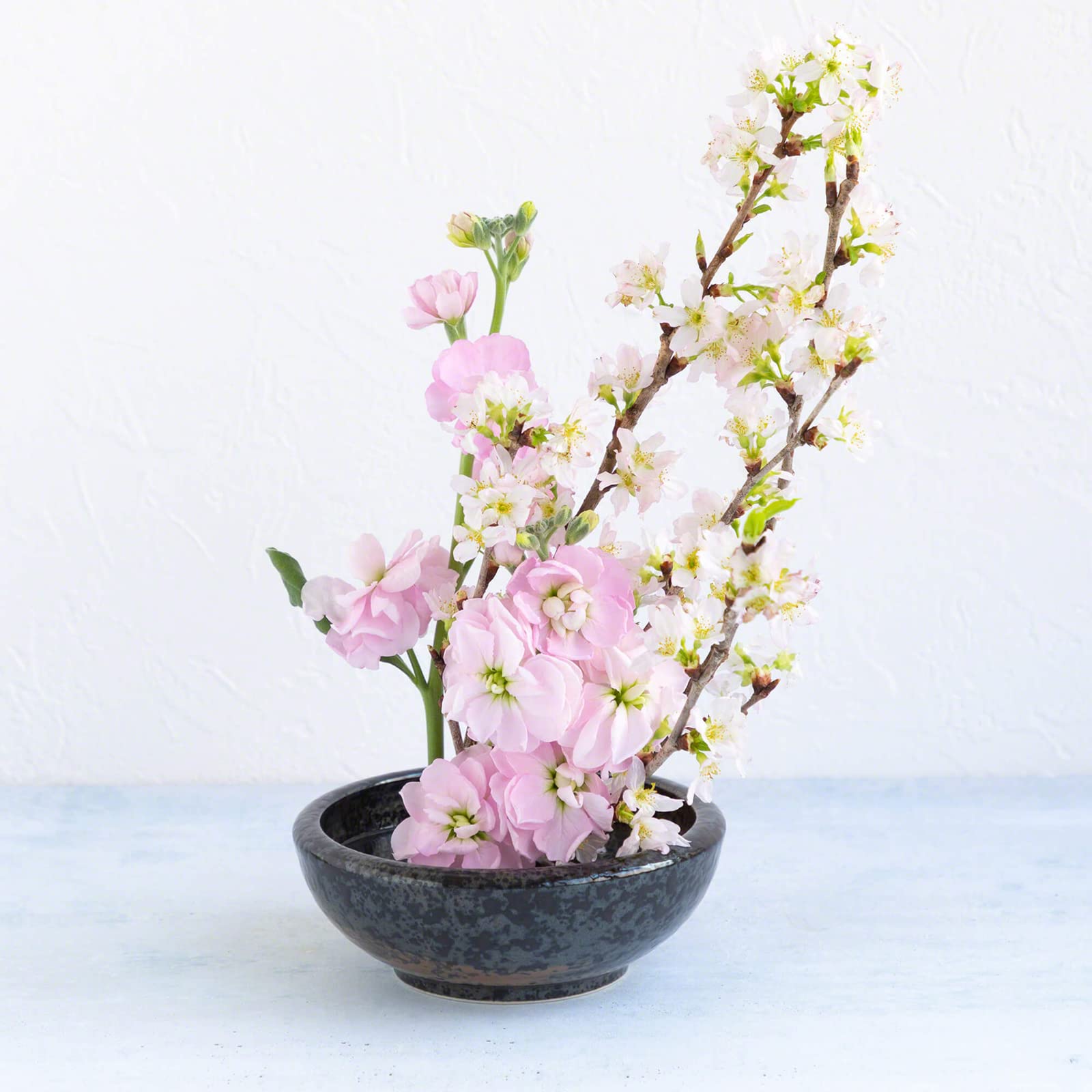 Wazakura Kit di Ikebana per Composizioni Floreali Fatto in Giappone. Forbici per Fiori Koryu, Kenzan in Ottone, Vaso di Fiori in Ceramica Minoyaki Nero - Set di Forbici Koryu, Vaso e Kenzan Nero