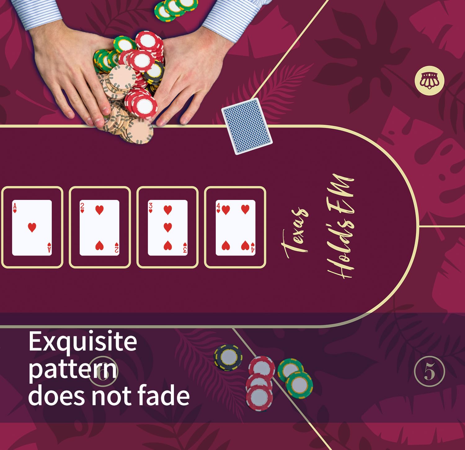LaiEr Poker Matte Große Größe Tabelle Matte Texas Hold'em Poker Gummimatte Poker Topper für Tische Folding Super Portable Poker Tisch Blackjack Top Layout Mehrere Größe Auswahl(180 * 90 * 0.2cm,Red)