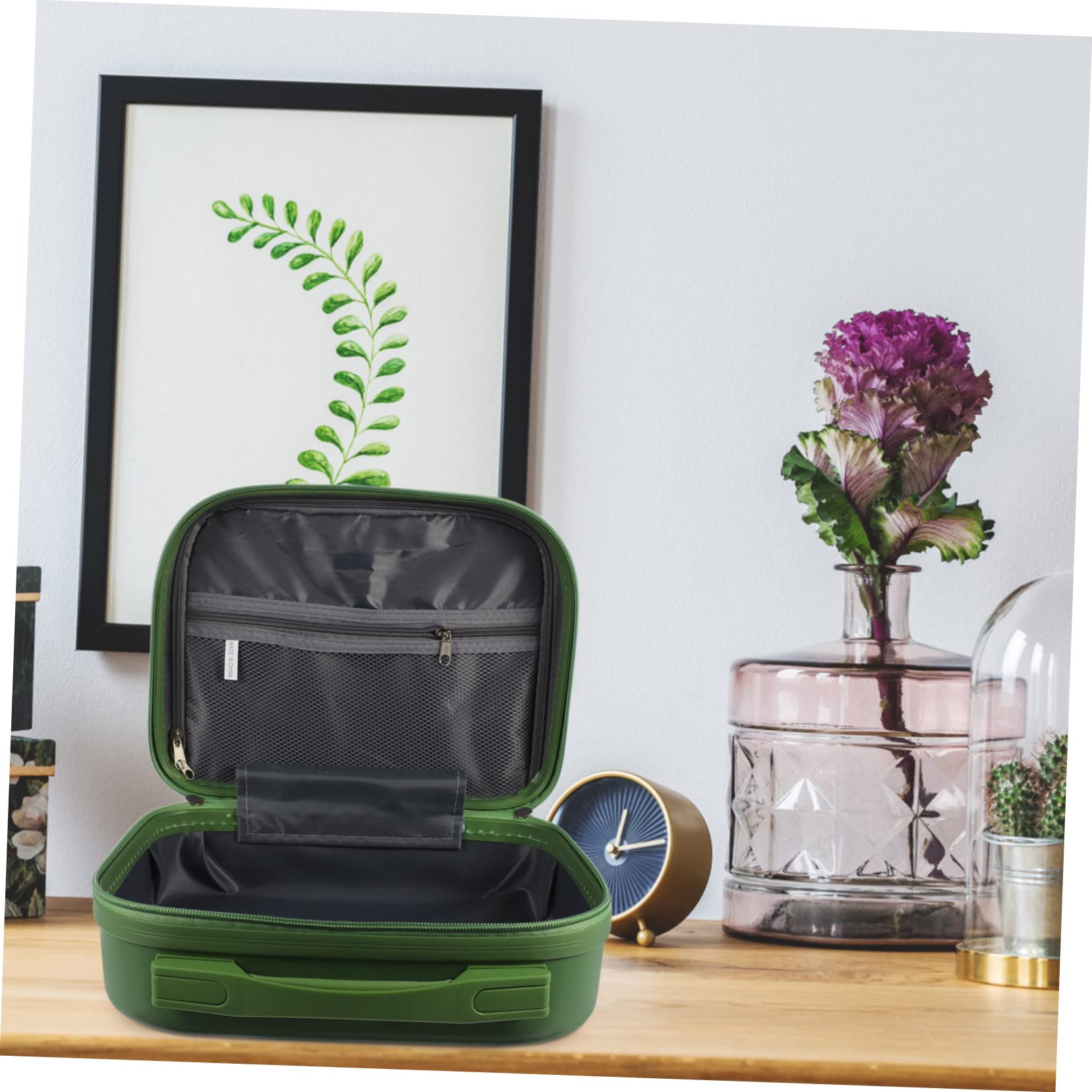 FRCOLOR Organizzatore per Trucco Grande Capacità 14 Pollici Custodia Rigida per Trucco Portatile Beauty Case da Viaggio Scomparti per Casa Ufficio Scuola
