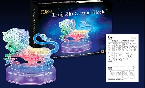 Miniatura 5 de Graces Dawn Crystal Doce Constelaciones Deluxe Rompecabezas 3D Decoración de Cristal Colorido (Leo)