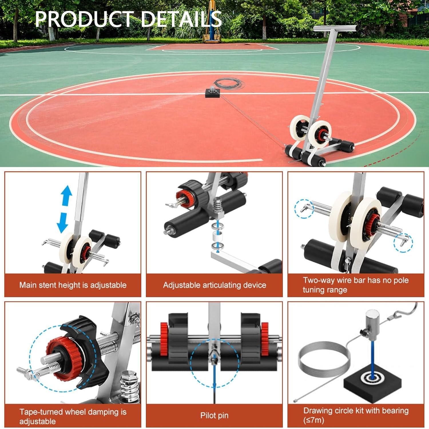 Machine à Tracer des Lignes de Cour, applicateur de Ruban adhésif pour Sol, pour marquages au Sol tels Que carrelage, béton, Asphalte, etc. Vous Pouvez Tracer Les Lignes