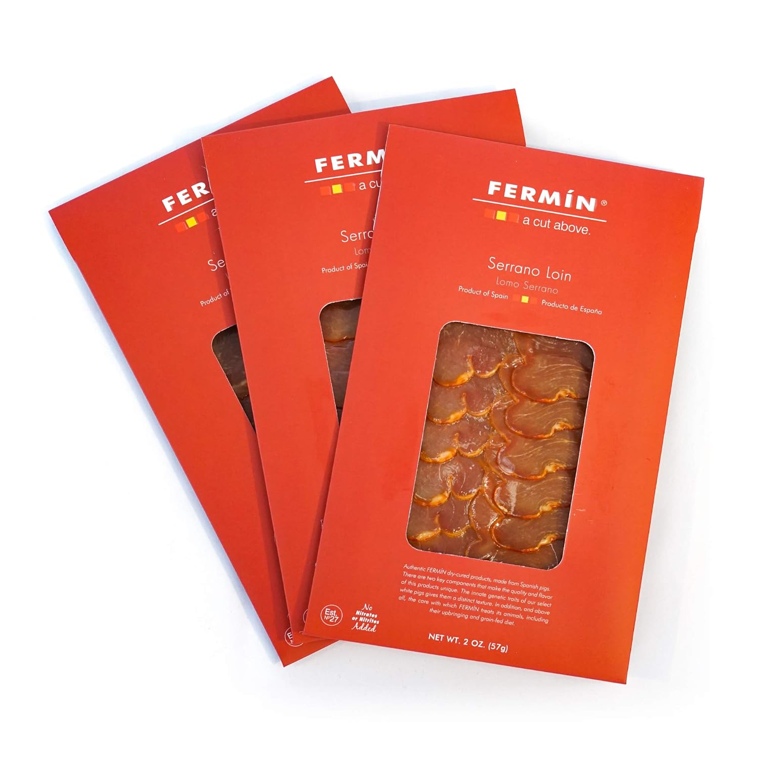 Fermín Sliced Lomo Embuchado Dry-Cured Pork Loin - Authentic Spanish Serrano, Full-Flavored & Low-Fat, 6 oz Vacuum-Packed