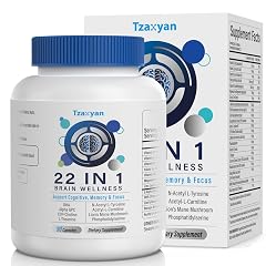 Brain Supplements for Memory and Focus Clarity Cognitive Improvement 300mg Alpha GPC CDP-Choline DHA Lions Mane L-Theanine Vitamin