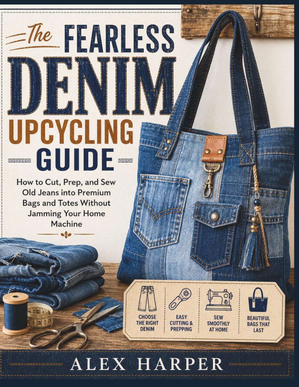 The Fearless Denim Upcycling Guide: How to Cut, Prep, and Sew Old Jeans into Premium Bags and Totes Without Jamming Your Home Machine