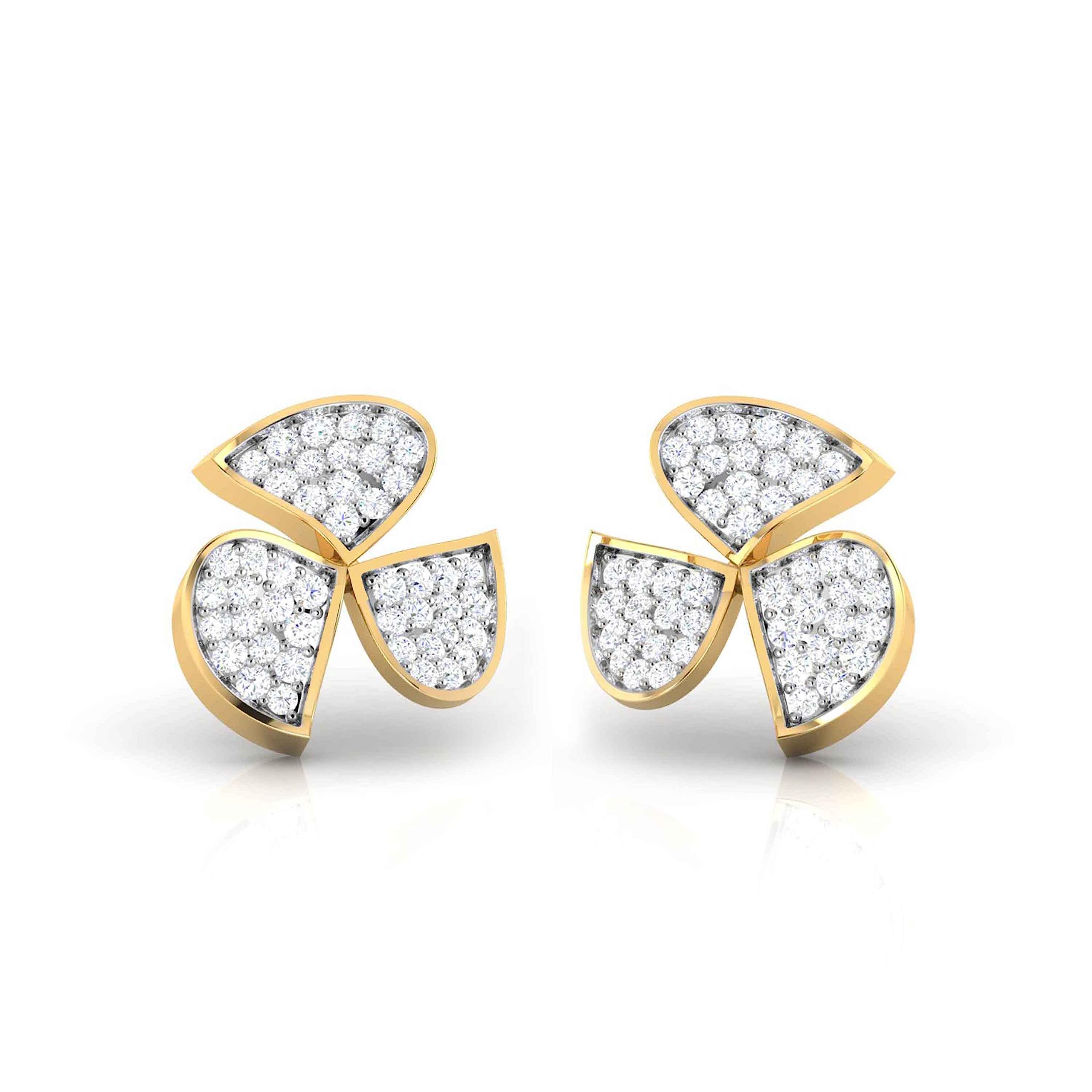 SPARKLE0.2CT IJ-SI 14 Karat Gold The Humble Hashtag Diamond Ear Studs