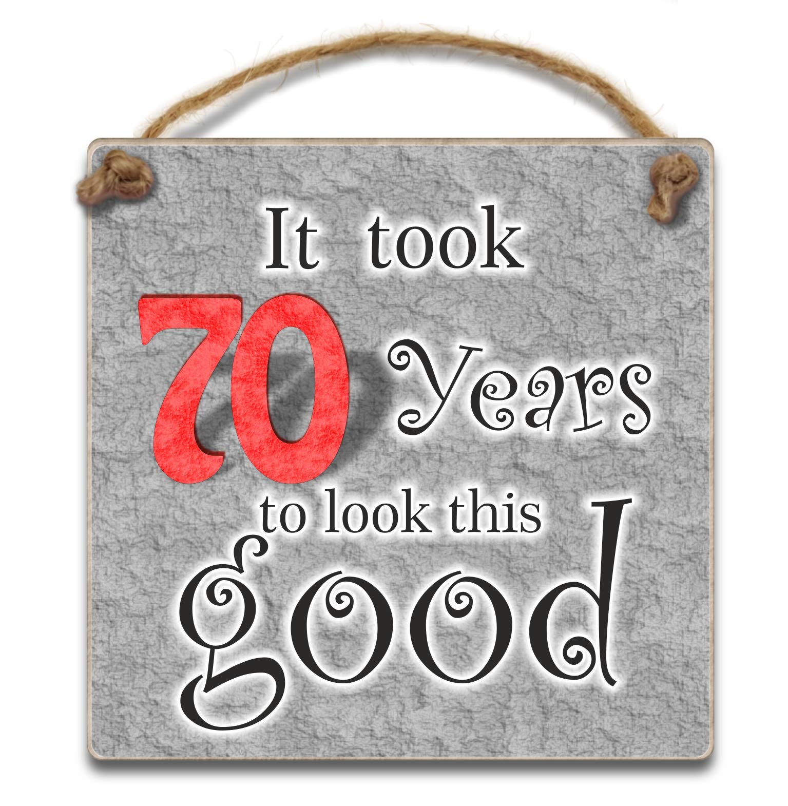 Hmhome Men's Grey|White It Took 70 Years To Look This Good, Hanging Plaque - Wooden 70Th Birthday Gift For Wo Dad Sister Brother Friend