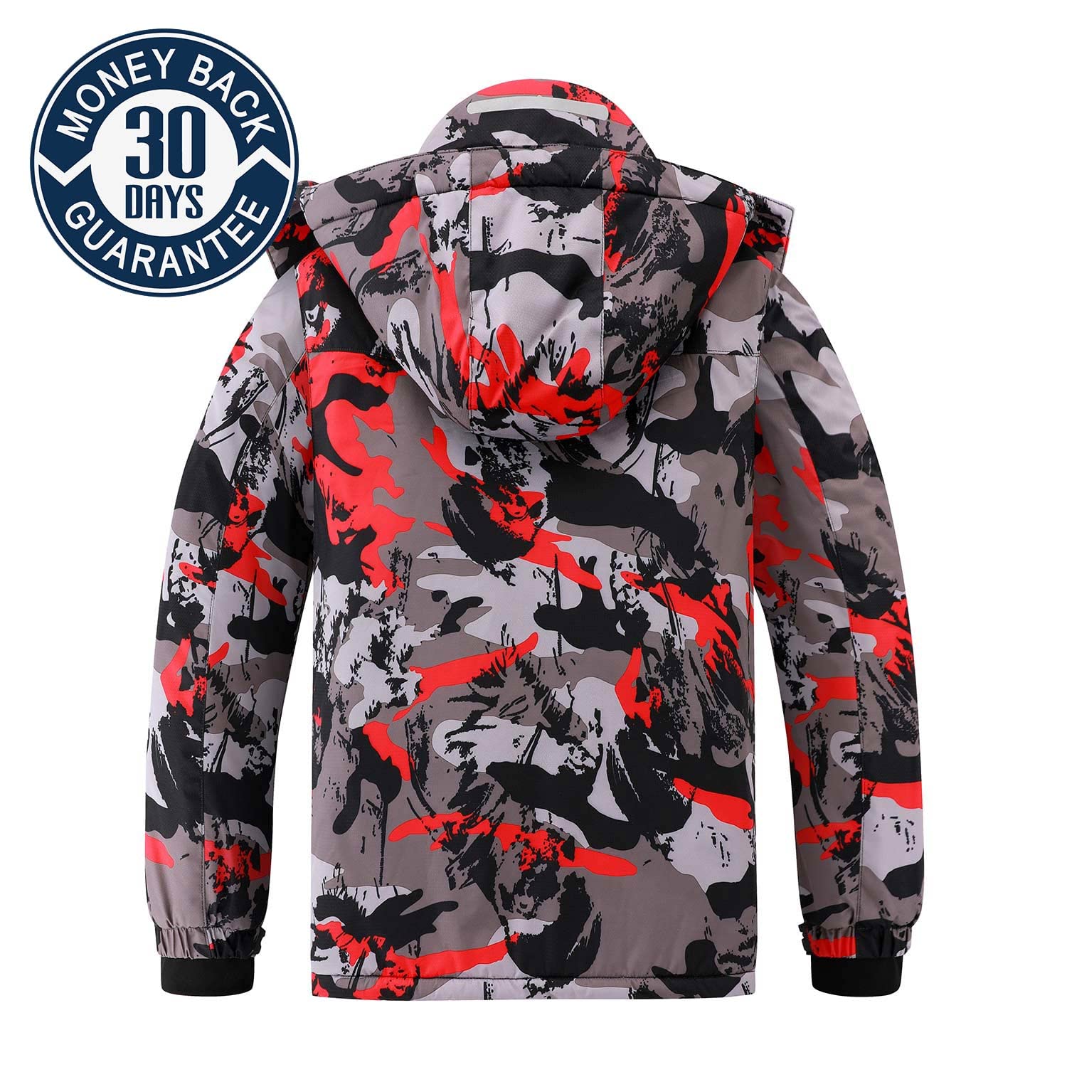 AFILOK Giacca da sci impermeabile traspirante per bambini foderata in pile antivento con cappuccio cappotti da snowboard