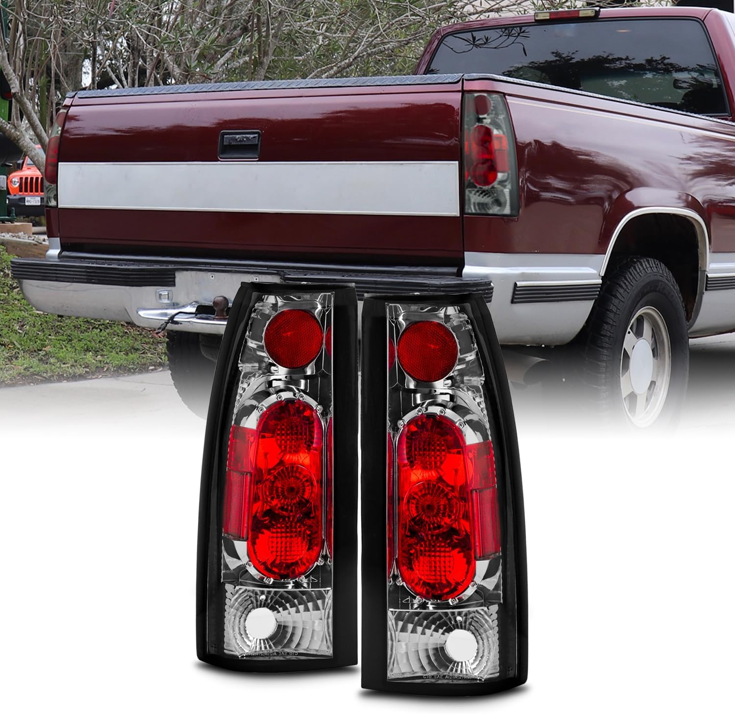 Fits 88-98 C10 C/K Sierra Pickup Suburban Tahoe Yukon Red Smoked - Foto 13