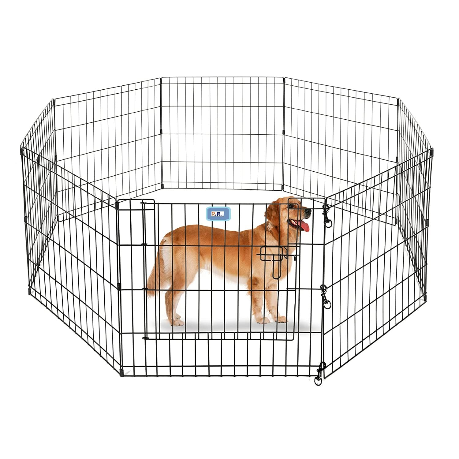 RvPaws Foldable Metal Pet Dog Exercise Fence Pen with Gate - 24 x 24 Inches. (B09J29TN9L) Amazon Price History, Amazon Price Tracker