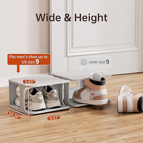 Miniatura 9 de HAIXIN Zapatero para armario, organizador de zapatos apilable para armario, zapatero estrecho que ahorra espacio para entrada de puerta delantera,