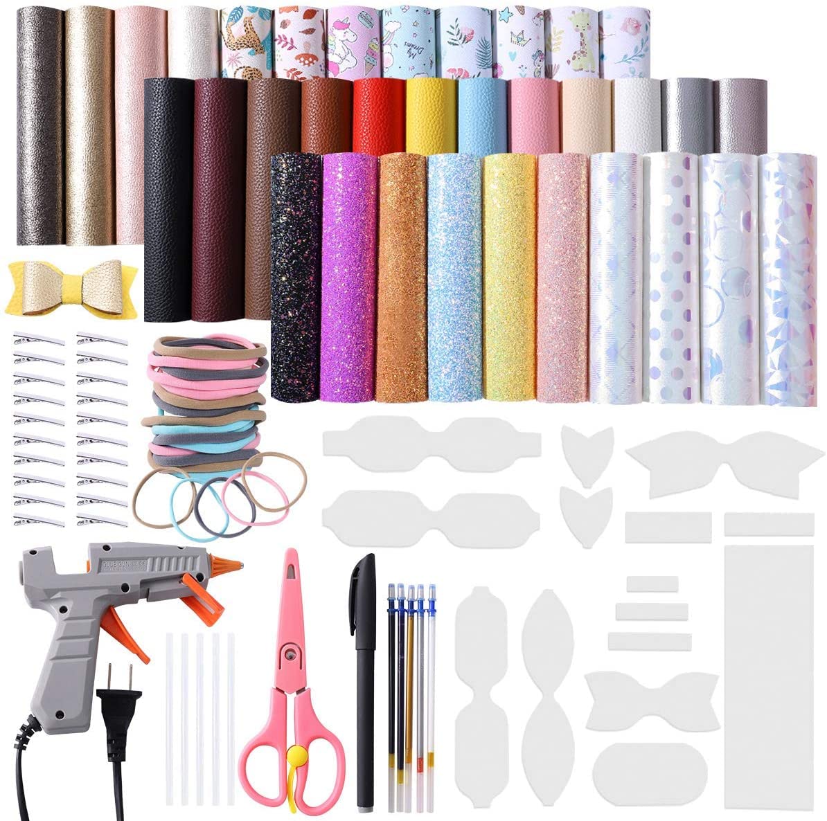 Buy Faux Leather Bow Template Making Kit Include 5 Kinds of Faux