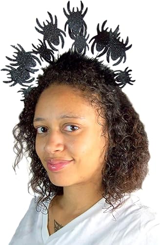 Miniatura 2 de Needzo Accesorio de disfraz de araña negra con purpurina, 10 pulgadas, Negro -