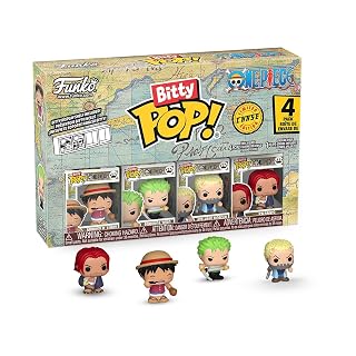 Funko Bitty Pop! 4 Pack: One Piece – Luffy, Zoro (1 in 6 Chase Chance) - Les Beatles, Paul McCartney, John Lennon, RIngo Starr, George Harrison