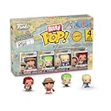 Bitty Pop! One Piece - Monkey D. Luffy, Roronoa Zoro, Axe Hand Morgan, and A Surprise Mystery Mini Figure - 0.9 Inch (2.2 Cm) Collectable - Stackable Display Shelf Included - Party Bags