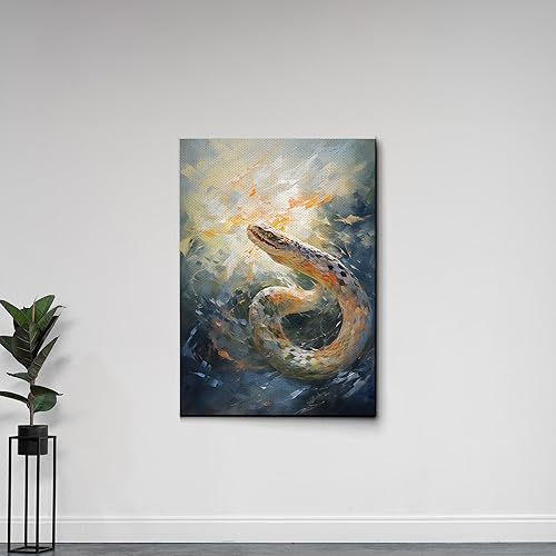 Miniatura 7 de Nautical Print on Canvas for Wall Decor, Ocean Fish Manta Ray Canvas Wall Art, Beach Print for Wall Hang, Turquoise Coastal Pictures Wall Decor,