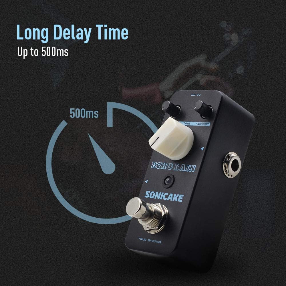 SONICAKE Analog-Style Delay Guitar Pedal - Hybrid Digital Echo Rain Delay Guitar Effects - True Bypass