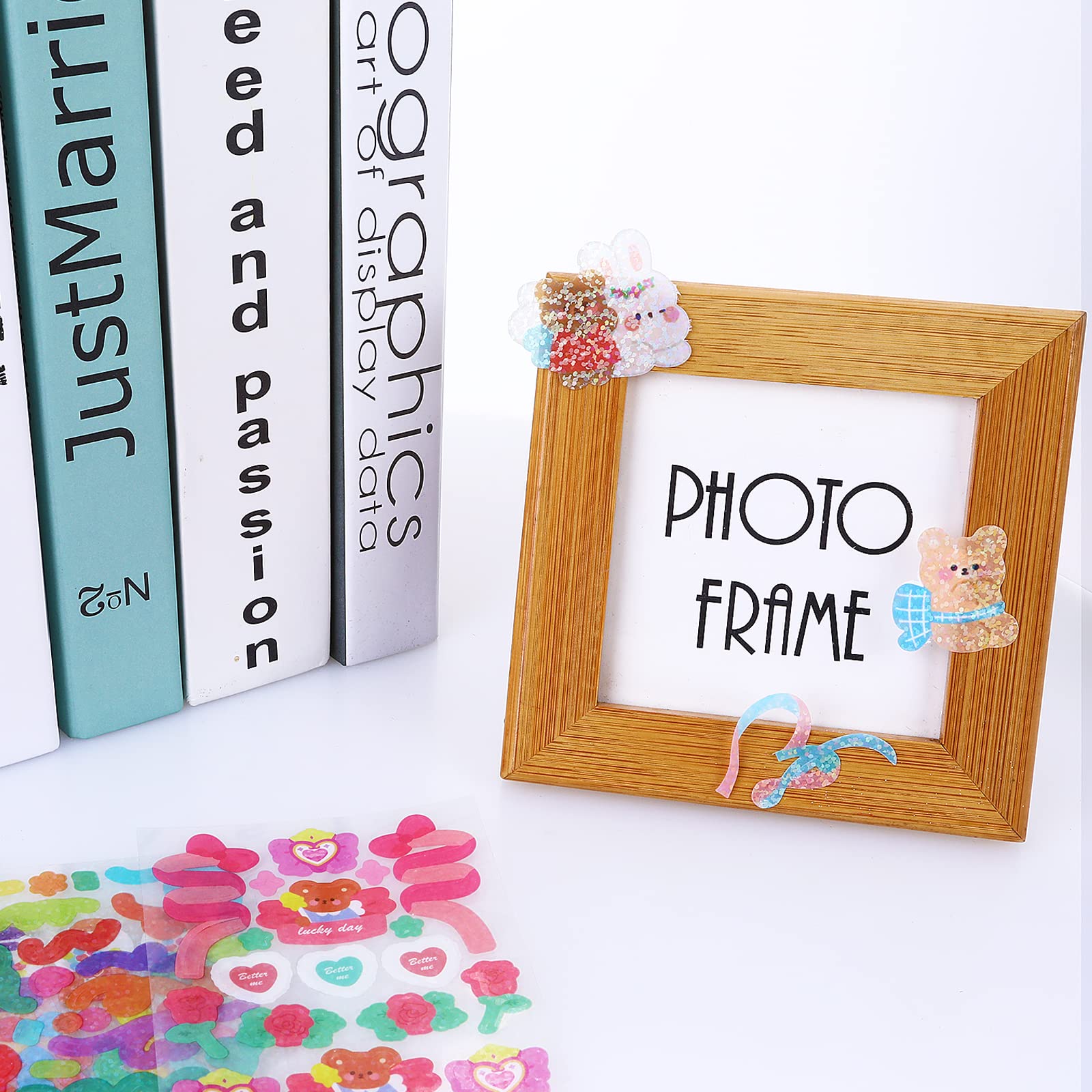 Fotokaartje love you met stickers en papier