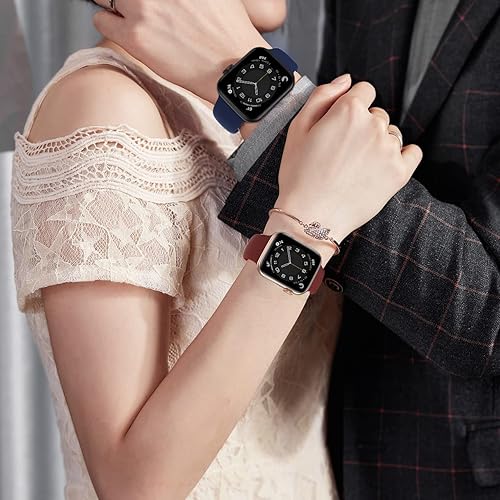 Miniatura 6 de SuperNaNa - Paquete de 15 bandas de silicona suave compatibles con Apple Watch de 38, 40, 41, 42, 44, 45, 46 y 49 mm, correas deportivas unisex