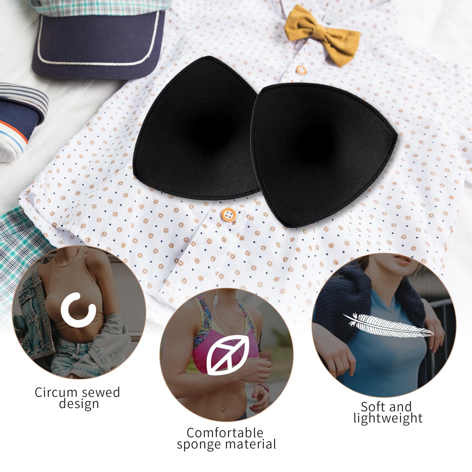 Mozeat BH-Einlagen und Bikini-Pads - Wasserfeste Push-Up BH-Polsterung - Herausnehmbare Unterwäsche-Einsätze für Sport-BH