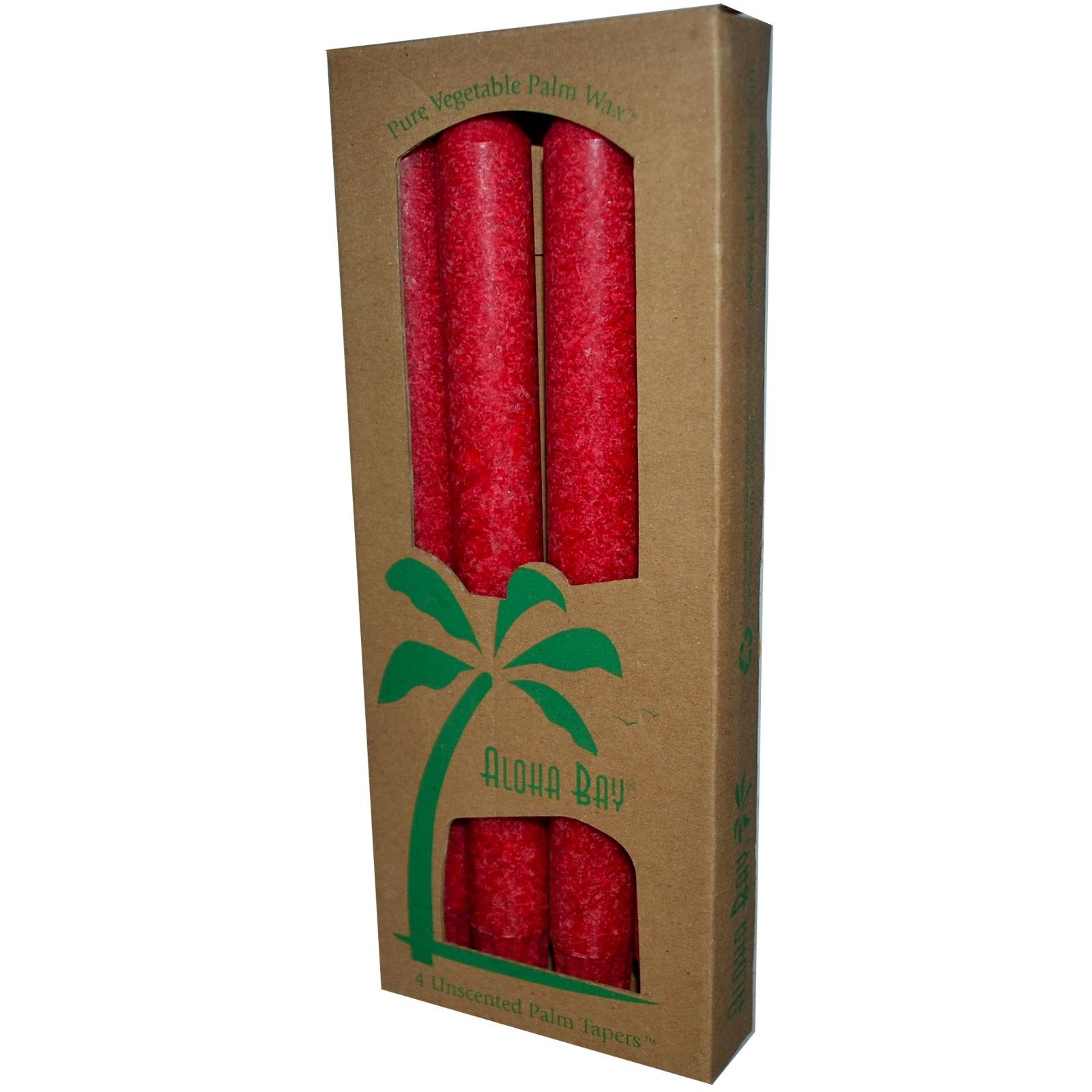 Palm Wachskerzen, ohne Duft, Rot, 4er Pack, 9 in (23 cm), die jeweils - Aloha Bay