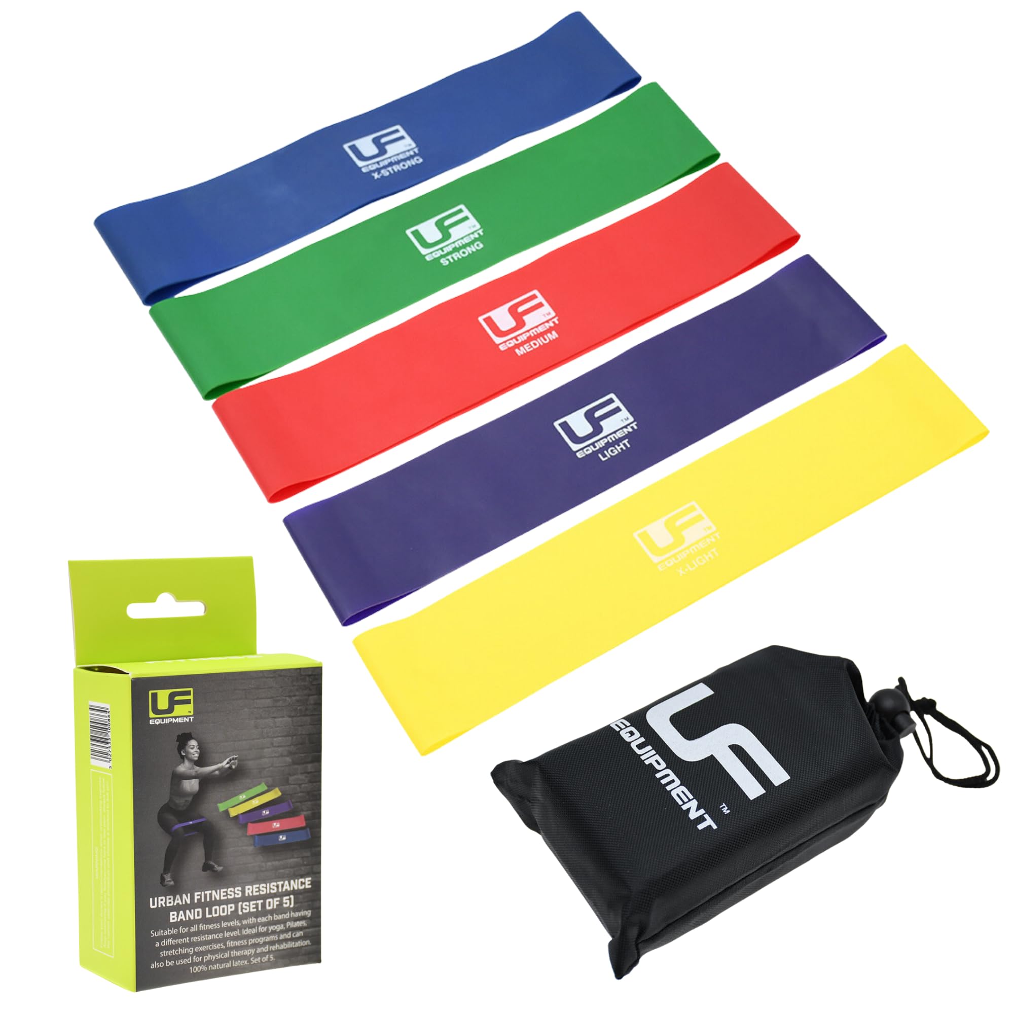 Ufe Unisex' s Urban Fitness Resistance Band Loop (Set of 5) 10 Inch, Multicolour, F/S