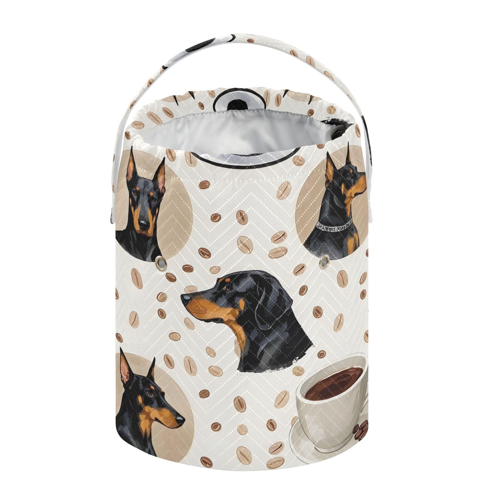 Yarn Storage Bag Small Crochet Bag Knitting Bag Organizer German Shepherd Coffee Dog Yarn Bags for Crocheting Basket