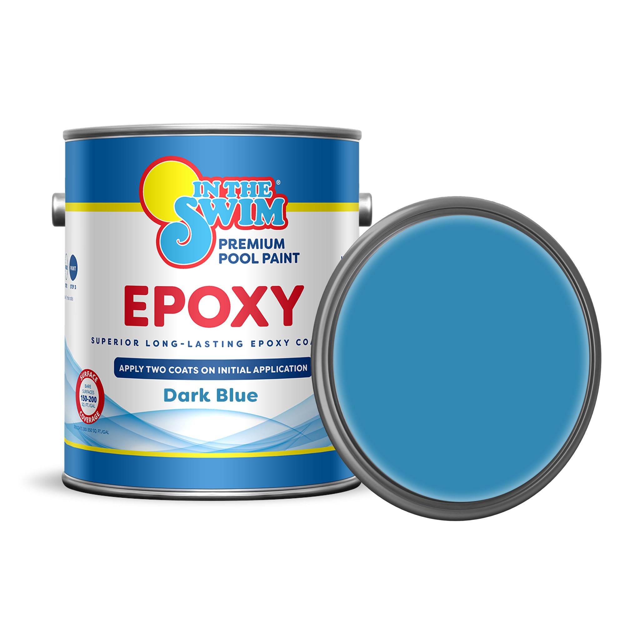 In The Swim Dark Blue Epoxy Swimming Pool Paint - Epoxy-Base, High Gloss, Swimming Pool Paint - Long Lasting Stain Resistant - 1 Gallon