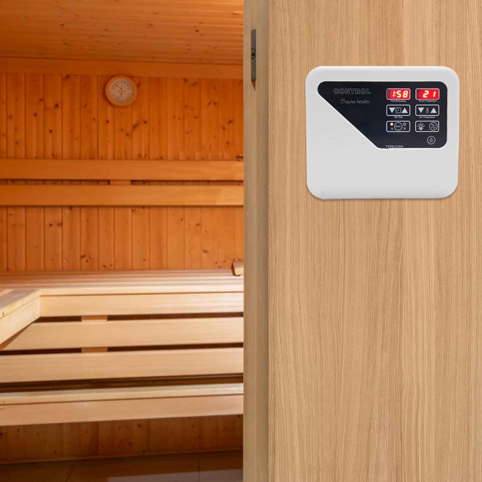 Sauna - Controlador externo para sauna de 3 – 9 kW, dispositivo de control de sauna, 220 V, con sensor de temperatura, para sauna en casa y ocasiones comerciales