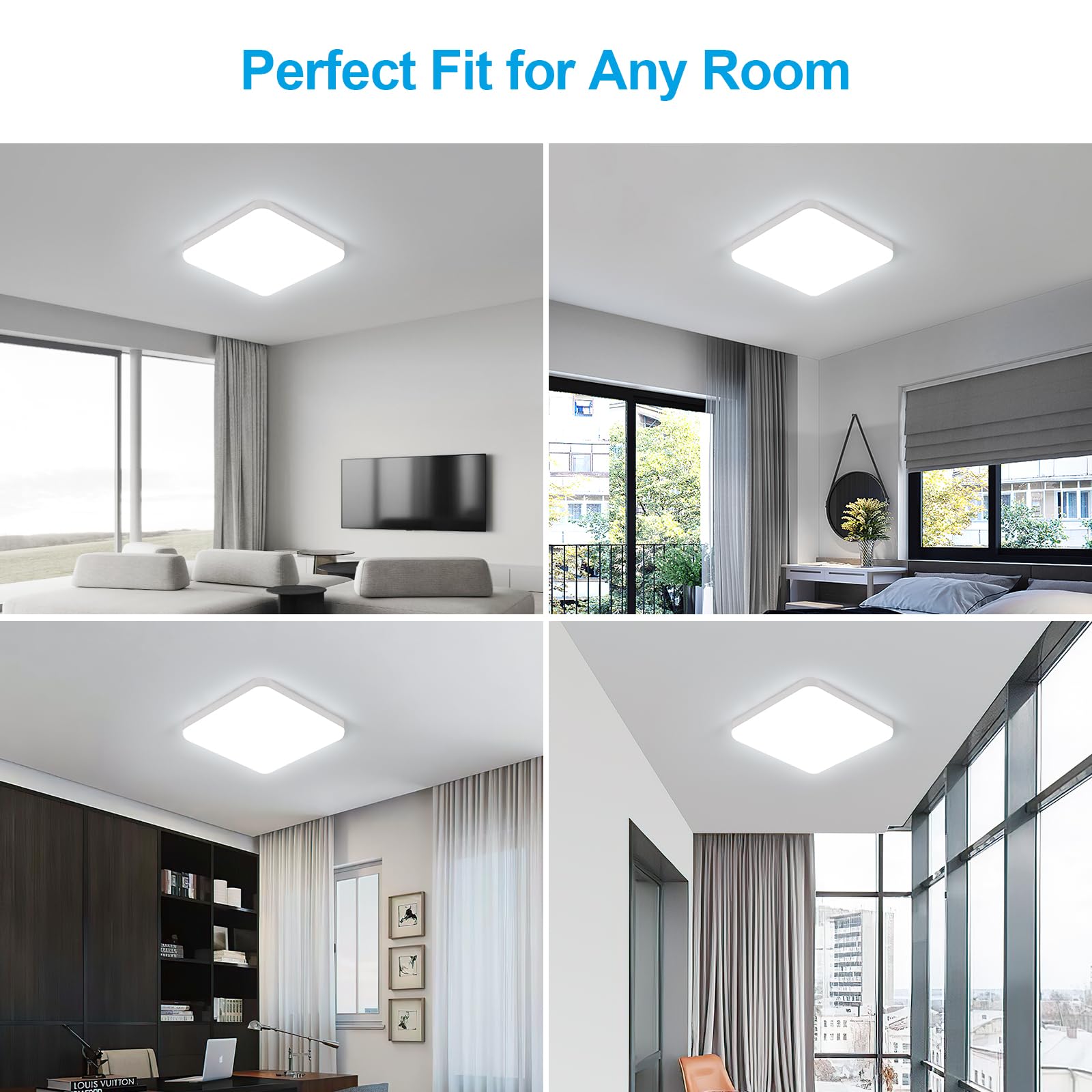 Lindby LED plafondlamp Mirco, 32 cm, hoekig, aluminium
