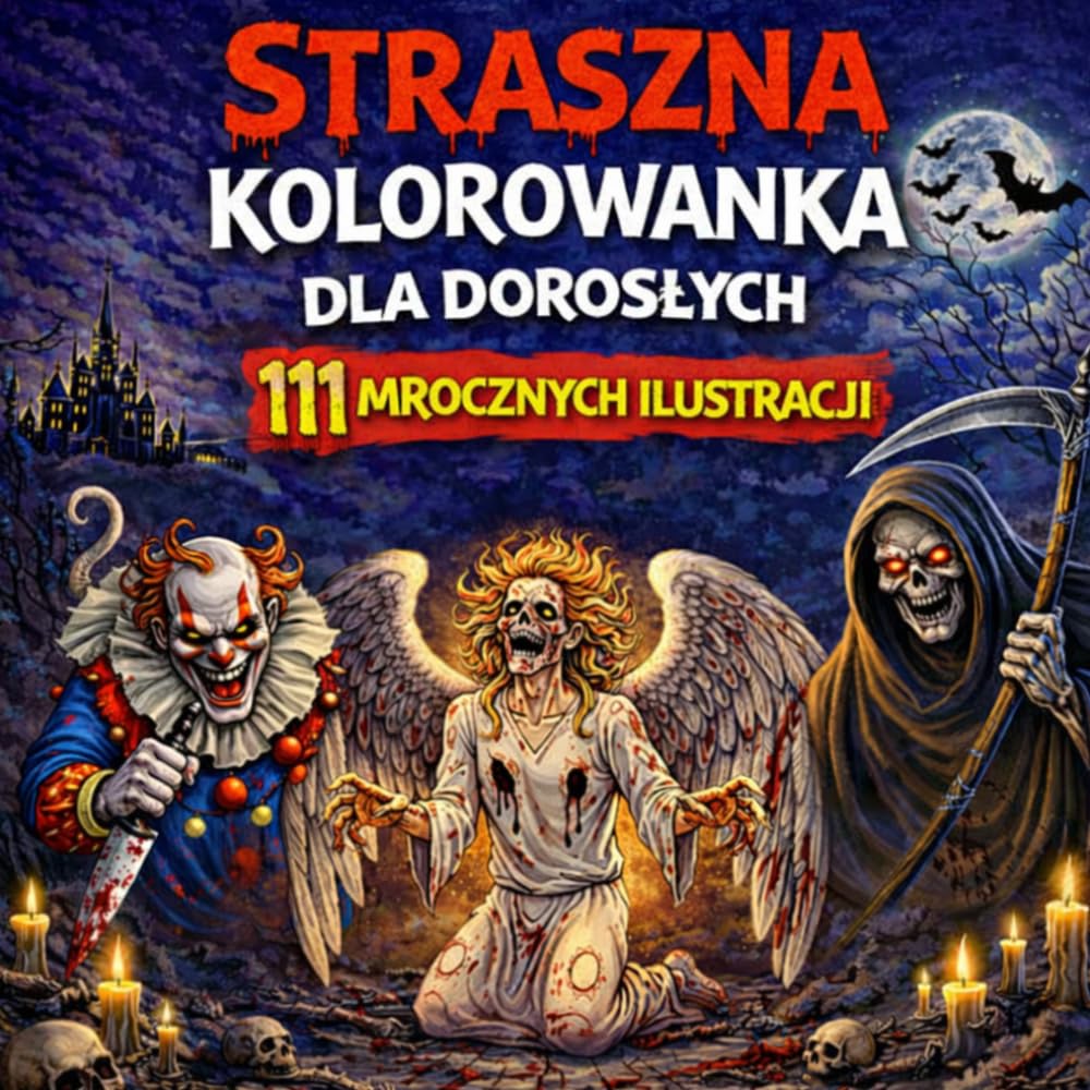 Straszna Kolorowanka Dla Dorosłych: Halloween, Potwory, Wampiry i Duchy. 111 Mrocznych Ilustracji
