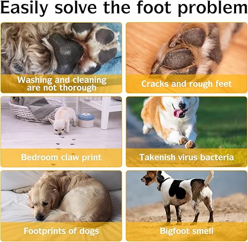 Miniatura 7 de Limpiador de patas para perros, patas limpias para perros y gatos, champú sin agua para perros y gatos, limpieza de pies con cepillo de silicona,