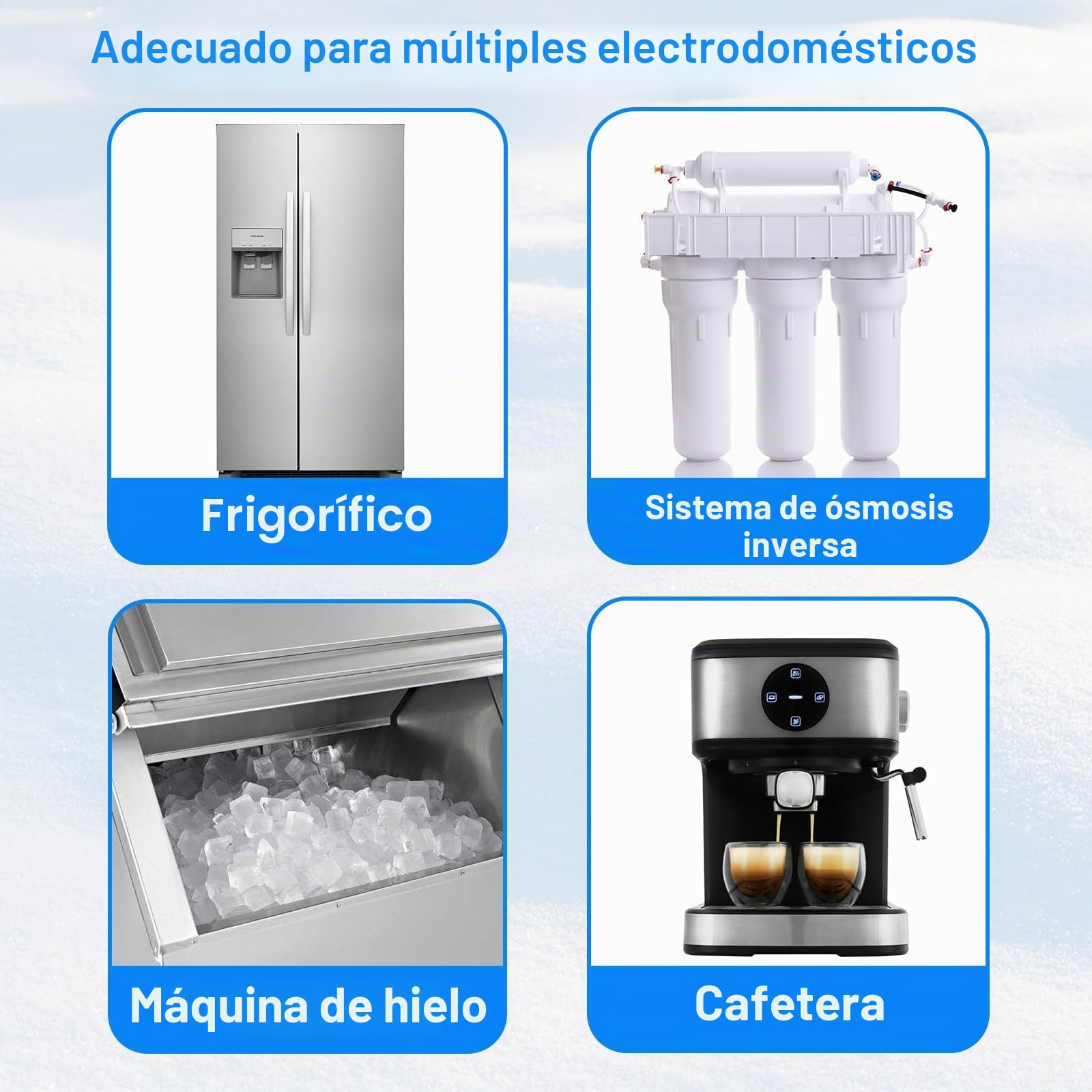 Kit de filtro de agua en línea para máquina de hielo y refrigerador, incluye válvula de agua de alimentación, línea de agua de 1/4 pulgadas y accesorios de conexión rápida, ideal para máquina de