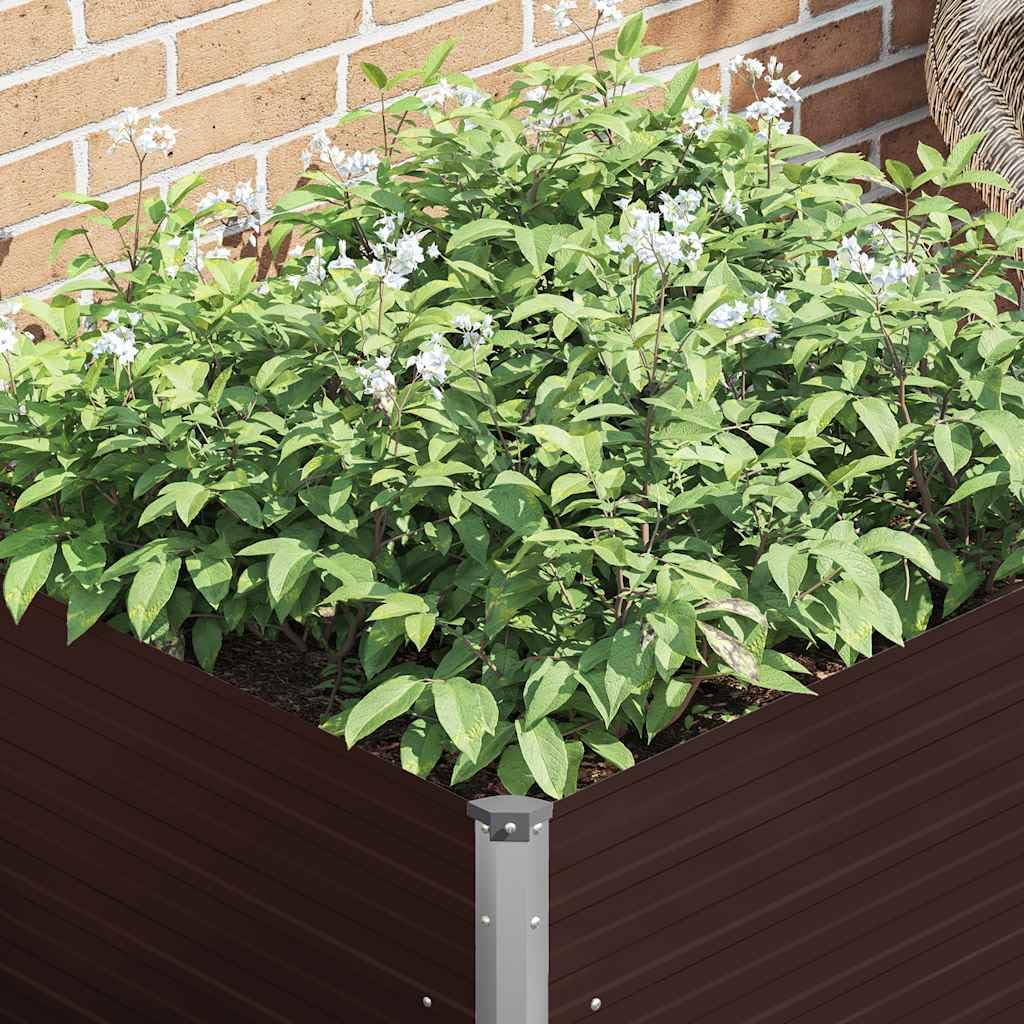 Mesa de Cultivo de Acero galvanizado marrón 100x100x77 cm Marrón,45712