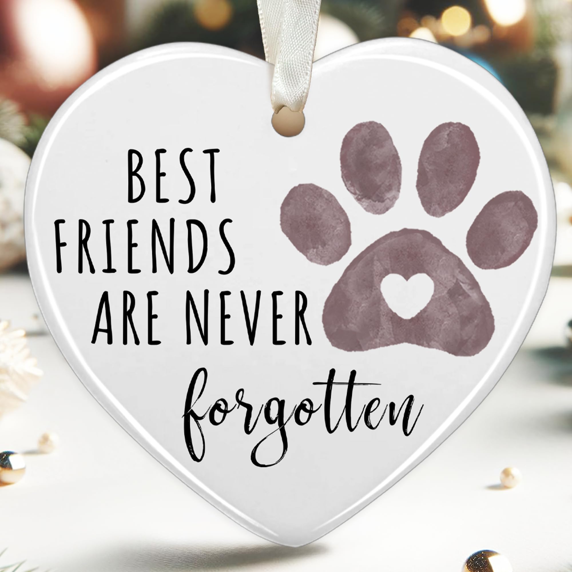 Pet Memorial Ornament - Dog Memorial Gifts for Loss of Dog, Bereavement Gifts for The Loss of Pet - Pet Memorial Gifts, Pet Memorial Sympathy Gifts - Cat Dog Memorial Ornament - Ceramic Pet Ornament