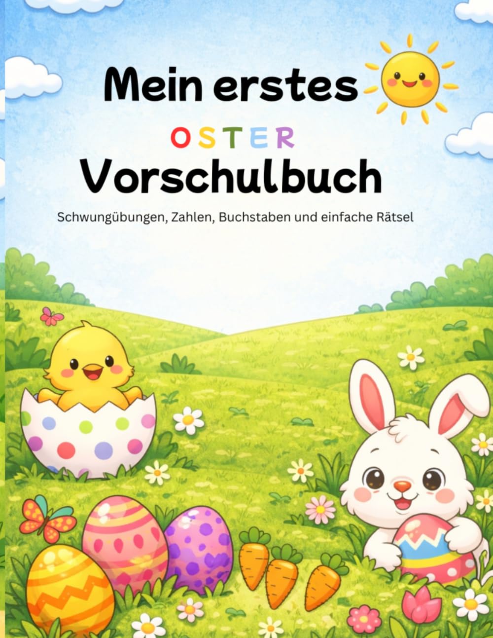 Mein erstes Oster Vorschulbuch: Schwungübungen, Zahlen, Buchstaben und einfache Rätsel rund um Ostern – Lernspaß für Kinder ab 4 Jahren