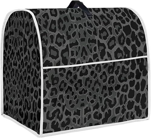 Talayituse Funda para batidora de pie con estampado de leopardo negro para ayuda de cocina de 4.5 a 5 cuartos de galón, cubierta antipolvo lavable