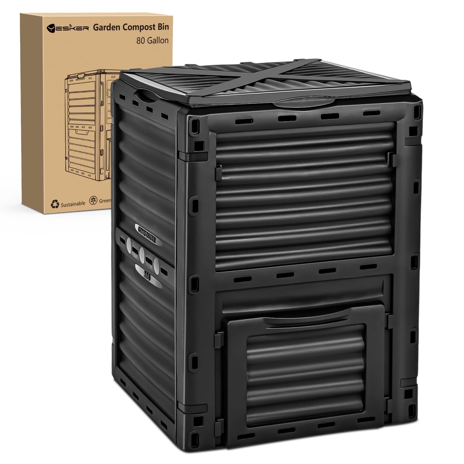 Yesker Outdoor Garden Compost Bin, 80 Gallon