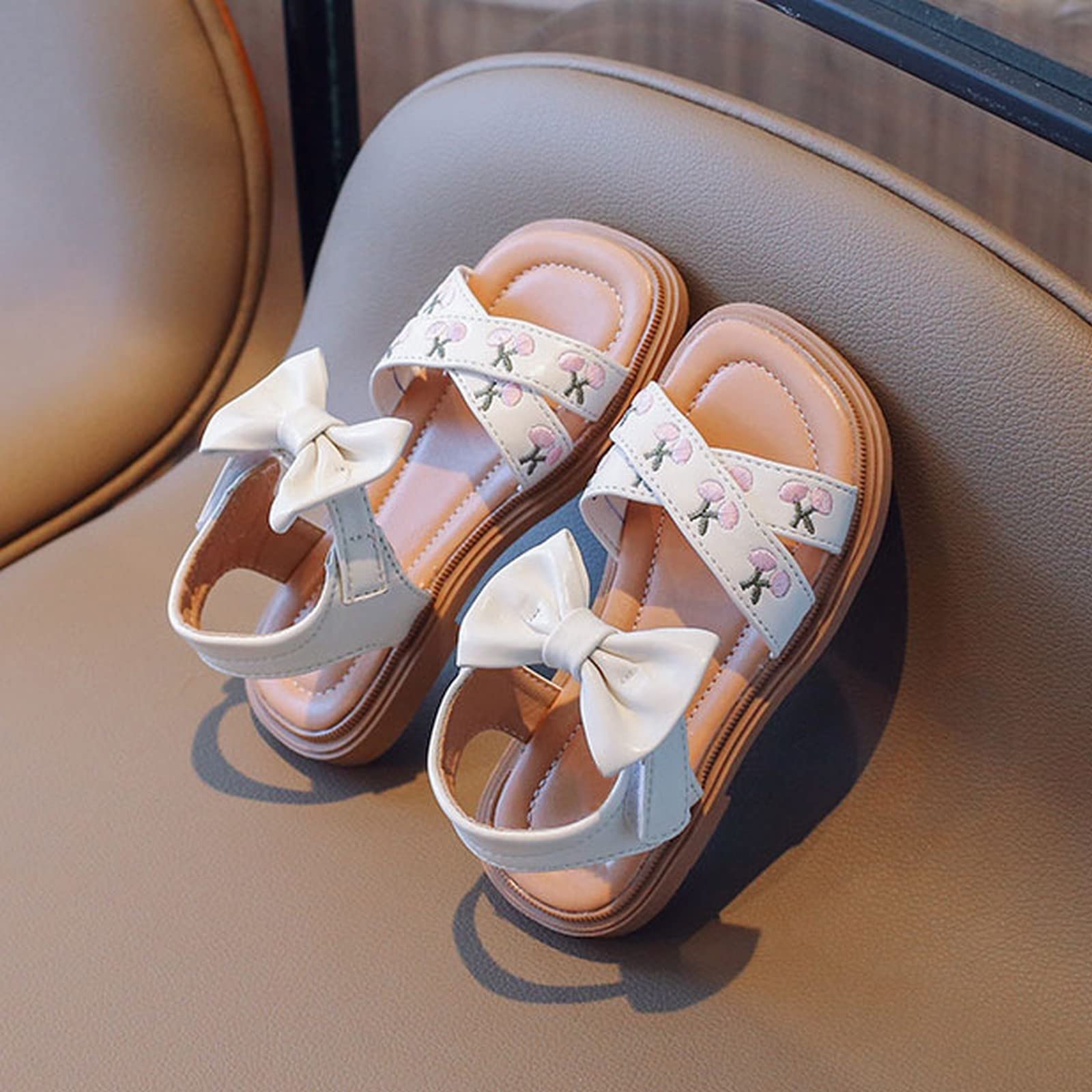YHQZNLXQ Generisch Sandalias para Niñas Verano Bebé Niñas Zapatos De Princesa Suela Suave Zapatos Romanos Bordados
