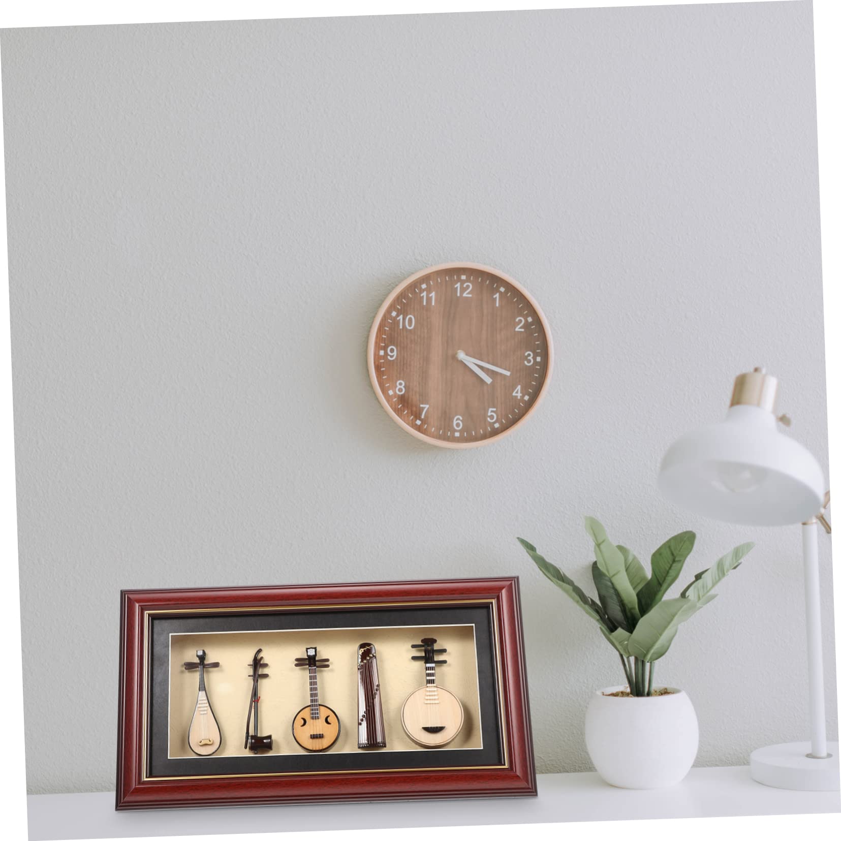 Ciieeo Set di Strumenti Musicali Folk Mini Realistici 5 Pezzi | Set 1, Legno Plastica Pvc, Atmosfera Artistica e Musicale, per Ristoranti e Decorazione da Tavolo