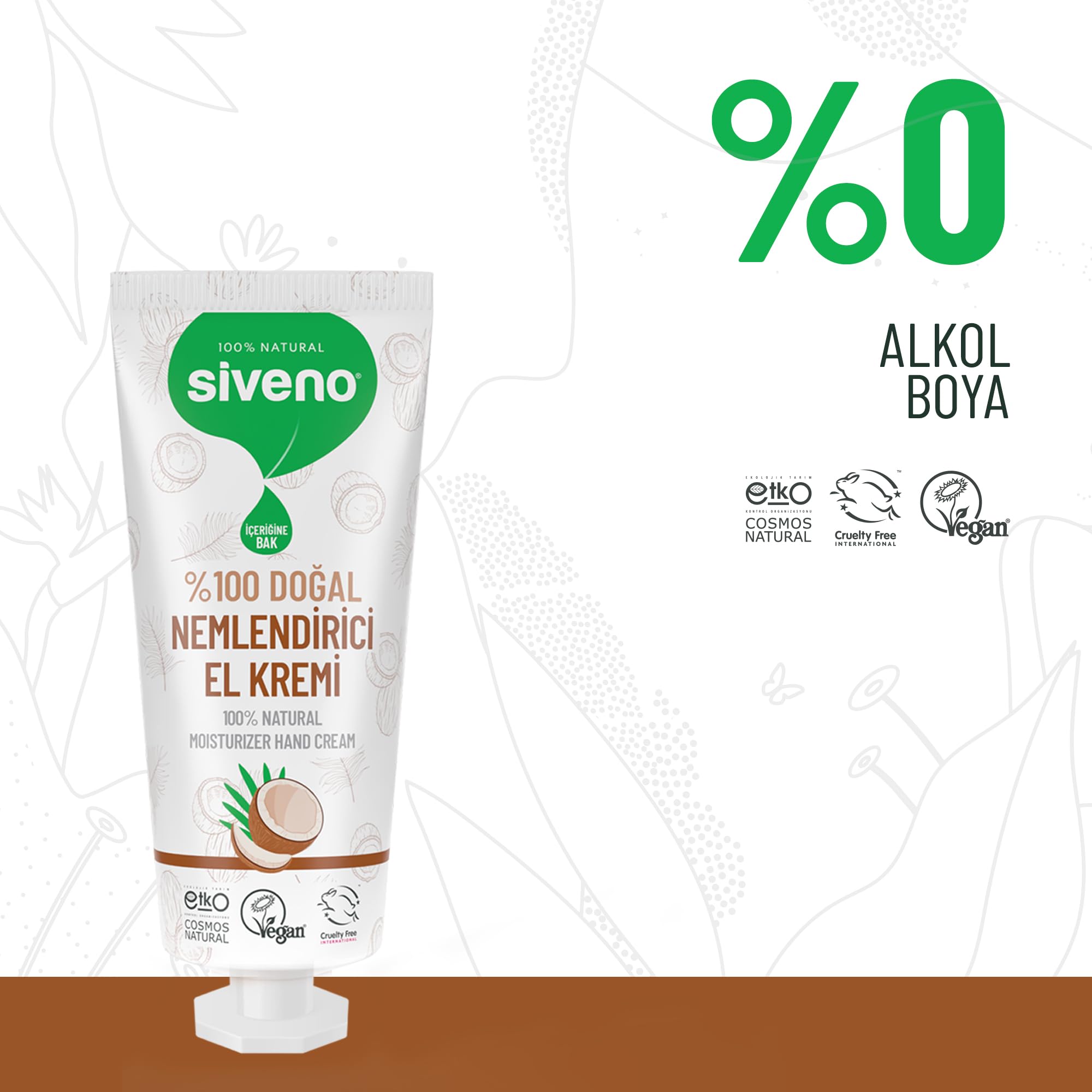 Siveno%100 Doğal El ve Vücut Kremi Hindistan Cevizi Avokado Yoğun Nemlendirici Onarıcı Vegan 30 ml
