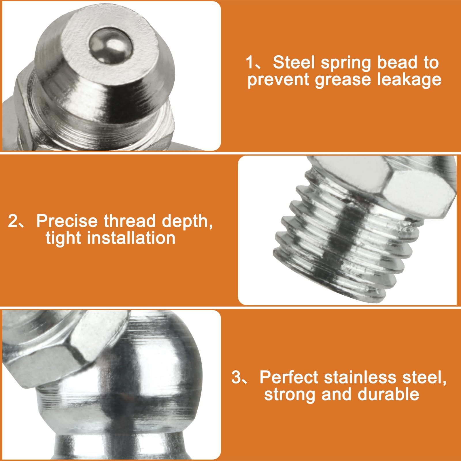 90PCS Graisseur à Visser, Angles Droit/coudé 45° 90° 180