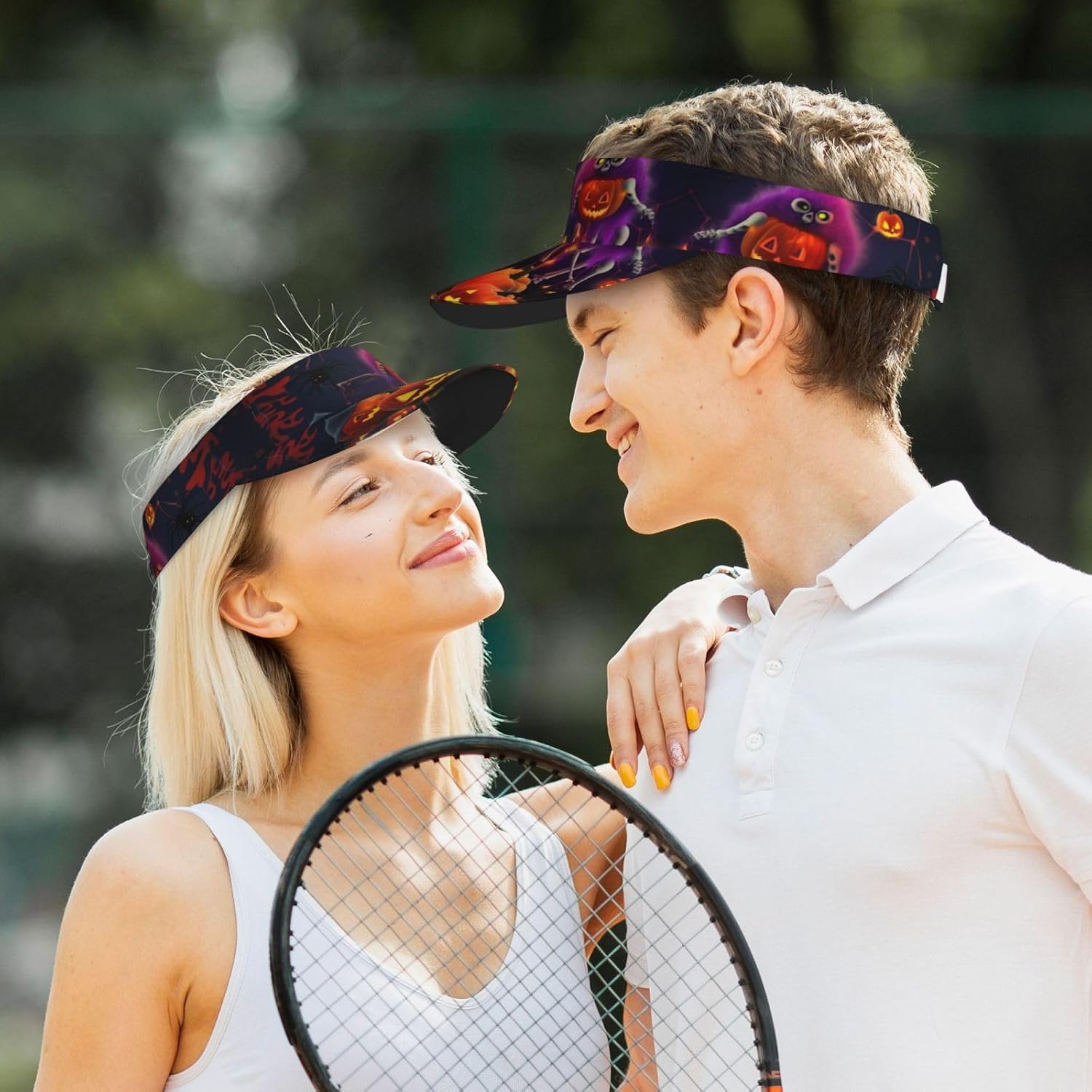 Sport Sun Visor Hats Happy Halloween Party Adjustable Empty Top Baseball Cap for Women Men Sun Protection Cap Hats